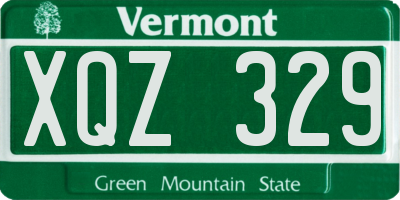 VT license plate XQZ329