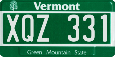 VT license plate XQZ331