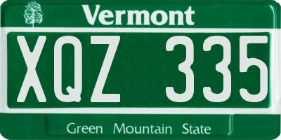 VT license plate XQZ335