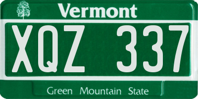 VT license plate XQZ337