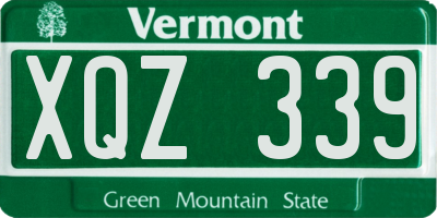 VT license plate XQZ339