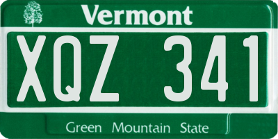 VT license plate XQZ341