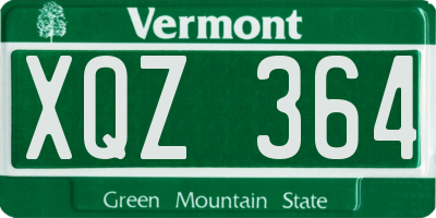 VT license plate XQZ364