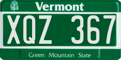 VT license plate XQZ367