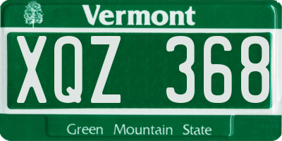VT license plate XQZ368
