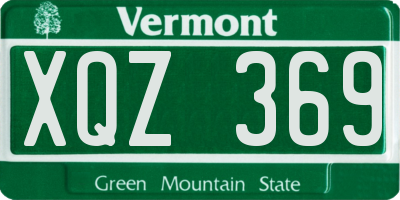 VT license plate XQZ369