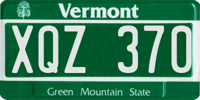 VT license plate XQZ370