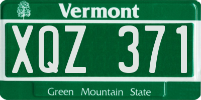 VT license plate XQZ371