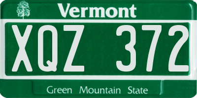 VT license plate XQZ372