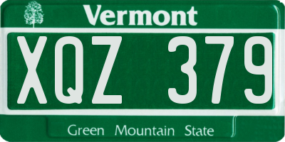VT license plate XQZ379