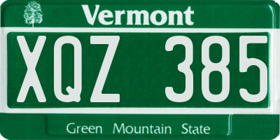 VT license plate XQZ385
