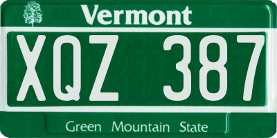 VT license plate XQZ387