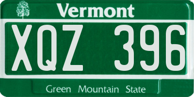 VT license plate XQZ396