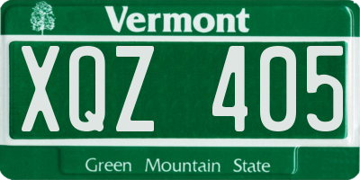 VT license plate XQZ405