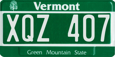 VT license plate XQZ407