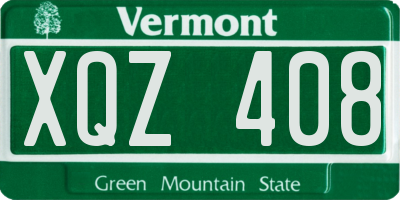 VT license plate XQZ408