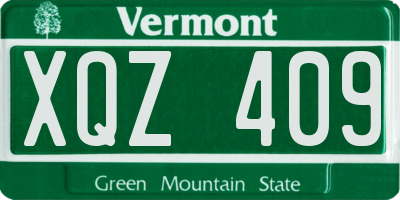 VT license plate XQZ409