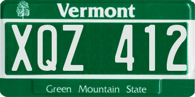 VT license plate XQZ412