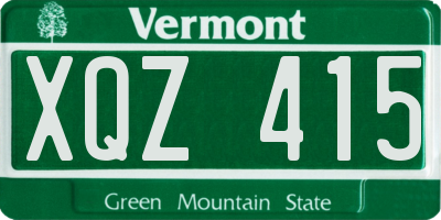 VT license plate XQZ415