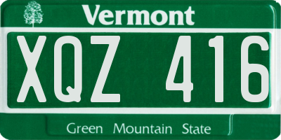 VT license plate XQZ416