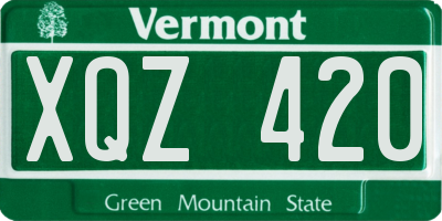 VT license plate XQZ420
