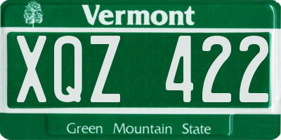 VT license plate XQZ422