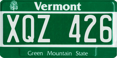 VT license plate XQZ426