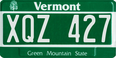 VT license plate XQZ427