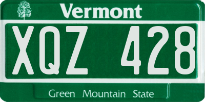 VT license plate XQZ428