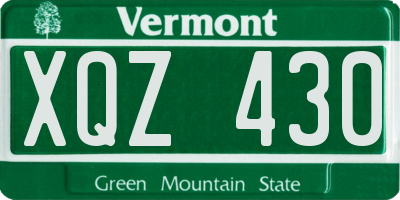 VT license plate XQZ430