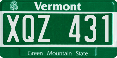 VT license plate XQZ431