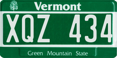 VT license plate XQZ434