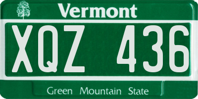 VT license plate XQZ436