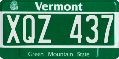 VT license plate XQZ437