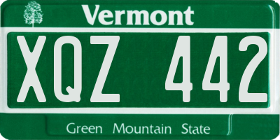 VT license plate XQZ442