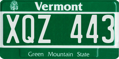 VT license plate XQZ443