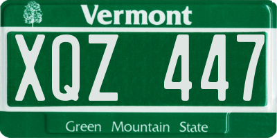 VT license plate XQZ447