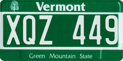 VT license plate XQZ449