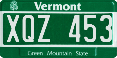 VT license plate XQZ453