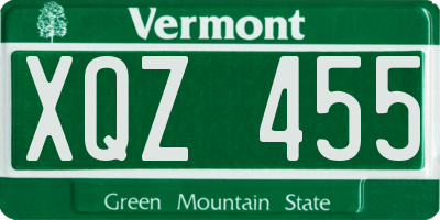 VT license plate XQZ455