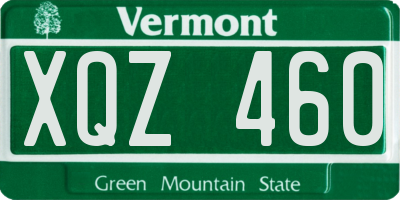 VT license plate XQZ460