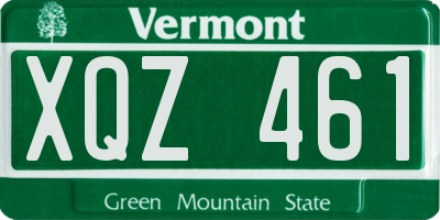VT license plate XQZ461