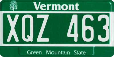 VT license plate XQZ463