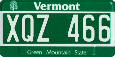 VT license plate XQZ466