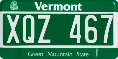VT license plate XQZ467