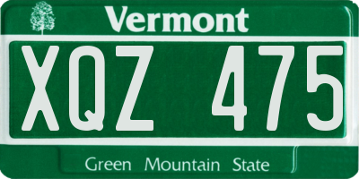 VT license plate XQZ475