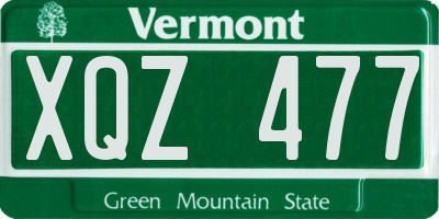 VT license plate XQZ477
