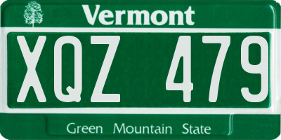 VT license plate XQZ479