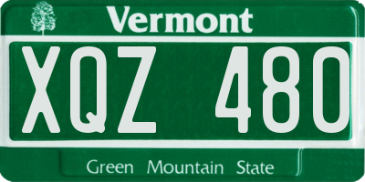 VT license plate XQZ480