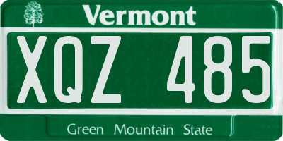 VT license plate XQZ485